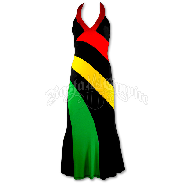 Long reggae / rasta halter dress Tank