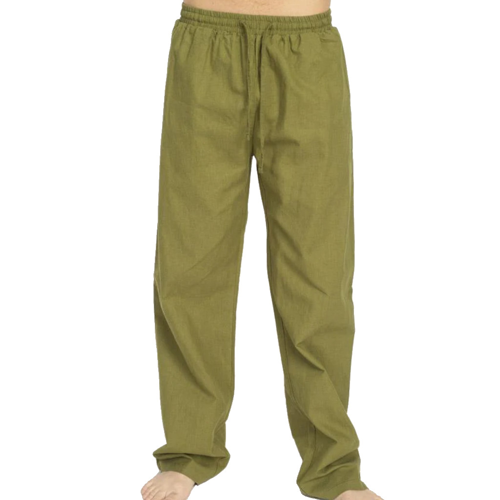 Men's Olive Green Hemp/Cotton Pants | RastaEmpire