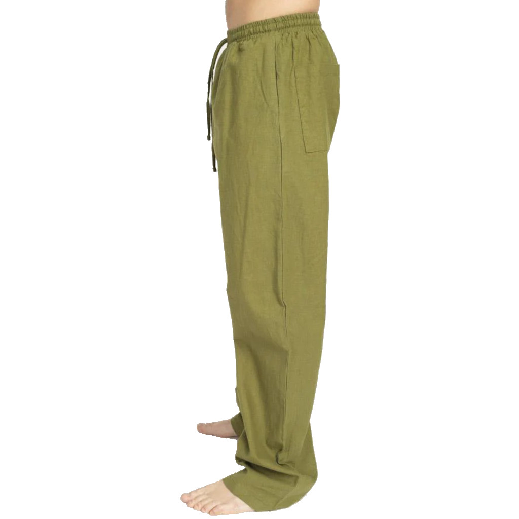 Men's Olive Green Hemp/Cotton Pants